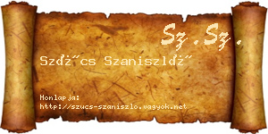 Szűcs Szaniszló névjegykártya