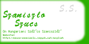 szaniszlo szucs business card